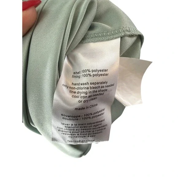 Celebrate DB Studio Dusty Sage As Is Chiffon Tank Scoop Neck Dress Size 12 - Picture 11 of 14